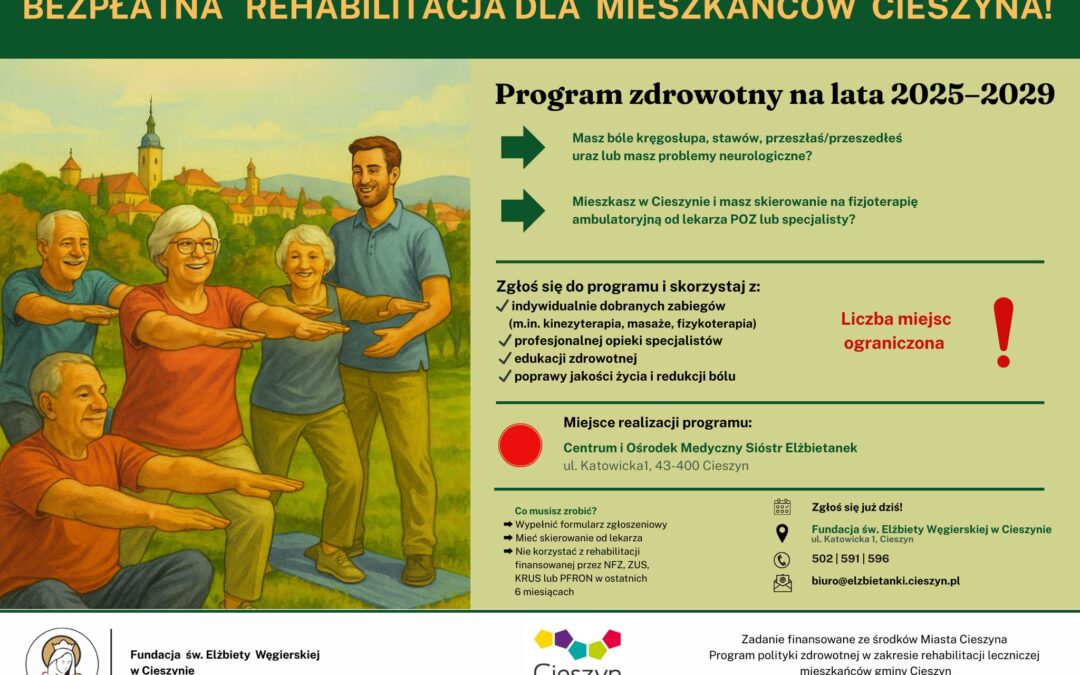 Trwa nabór do Programu rehabilitacji leczniczej mieszkańców gminy Cieszyn