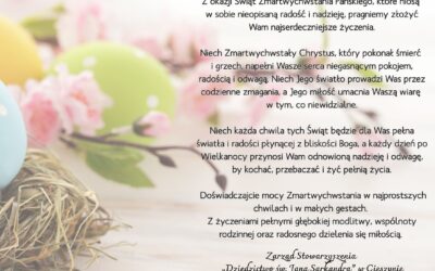 Życzy Zarząd Stowarzyszenia „Dziedzictwo św. Jana Sarkandra” w Cieszynie