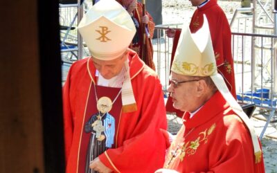 Uroczystości ku czci św. Maksymiliana Kolbe w Oświęcimiu.