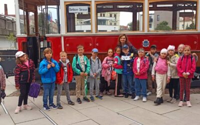 Drugoklasiści na „Szlaku cieszyńskiego tramwaju”