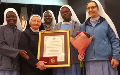 Gala wręczenia medali „Benemerenti in Opere Evagelizationis” w Pieniężnie.