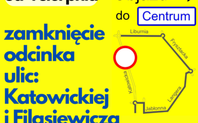 W związku z remontem kanalizacji ogólnospławnej w rejonie skrzyżowania ul. Katowickiej z ul. Filasiewicza
