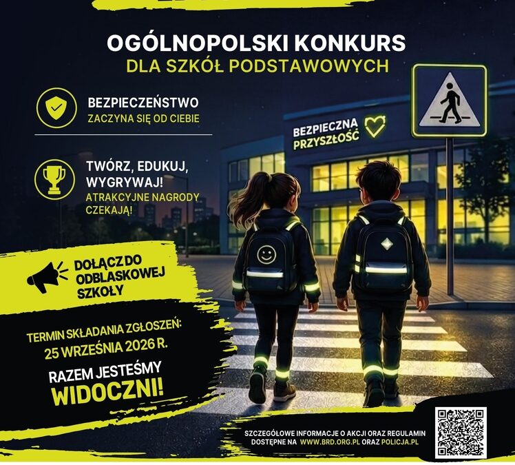 „Odblaskowa Szkoła 2026” – rusza kolejna edycja konkursu dla szkół podstawowych