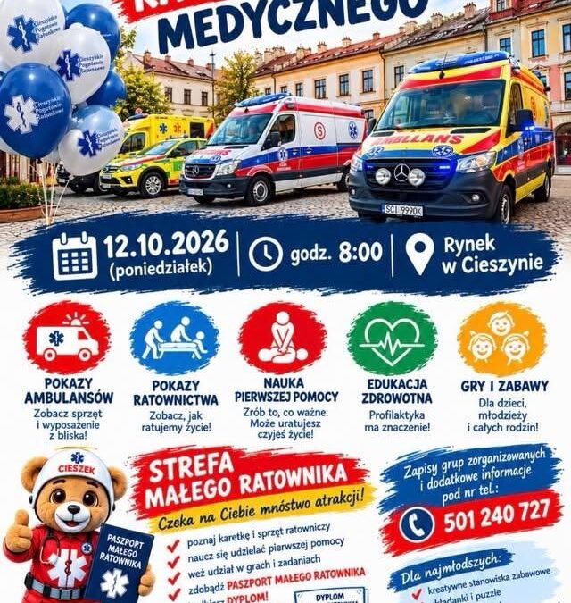 Święto Ratownictwa Medycznego na cieszyńskim Rynku. Będzie się działo!